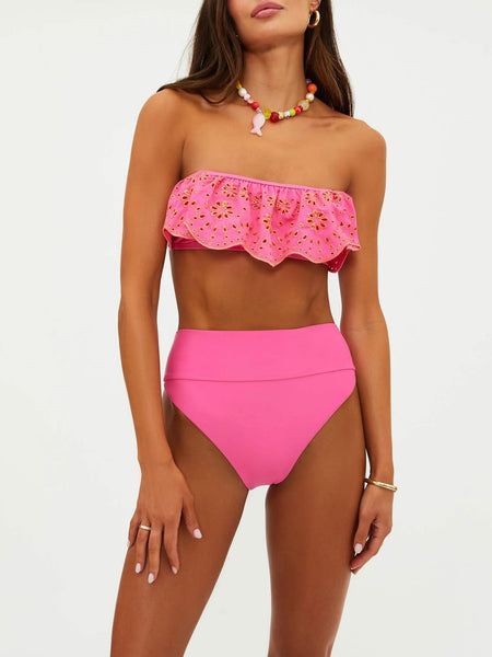 Ruffles At The Resort Button Up in Pink