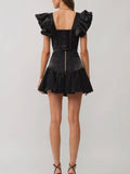 All Ruffled Up Top in Black