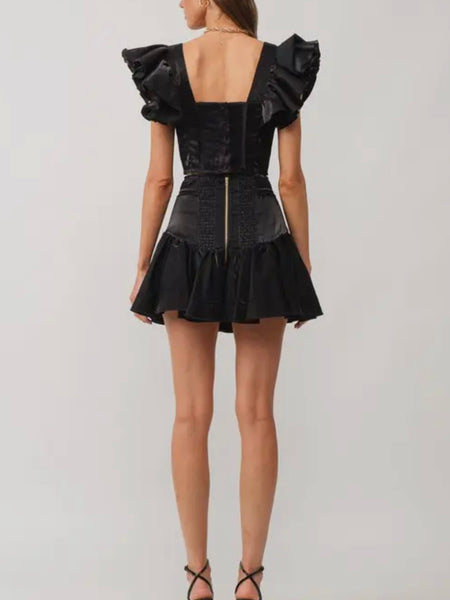 All Ruffled Up Top in Black