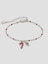 Candy Cane Beaded Chain Bracelet