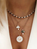 Starry Shroom Charm Necklace in Mother of Pearl
