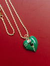 Repurposed Green Lightning Bolt Necklace