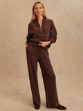 The Wide Leg Pant 28 in Coffee Bean Marl