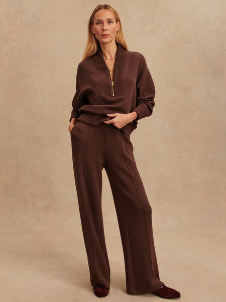 The Wide Leg Pant 28 in Coffee Bean Marl