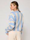 Bradley Stripe Cardigan in Blue & White