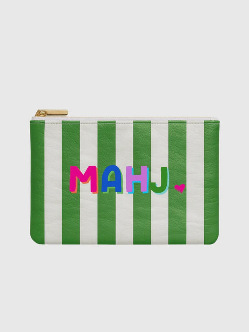 Mahj Club Zip Pouch in Green