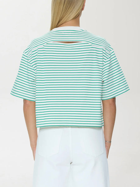 Mae Tee in Vert Stripe
