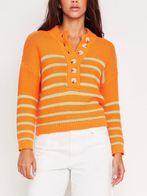 Amira Sweater in Orange & Mint