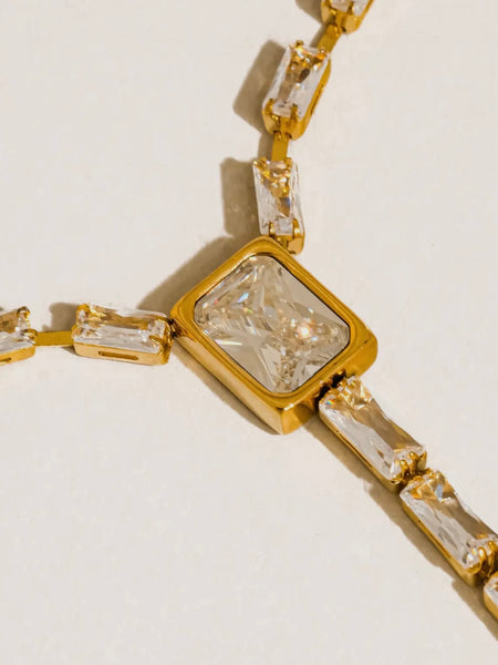 Cieline CZ Lariat Necklace