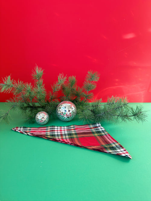 Flannel Dog Scarf in Holly Jolly
