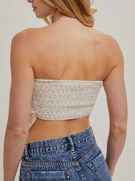 Lunar Lace Bandana Top in Ecru