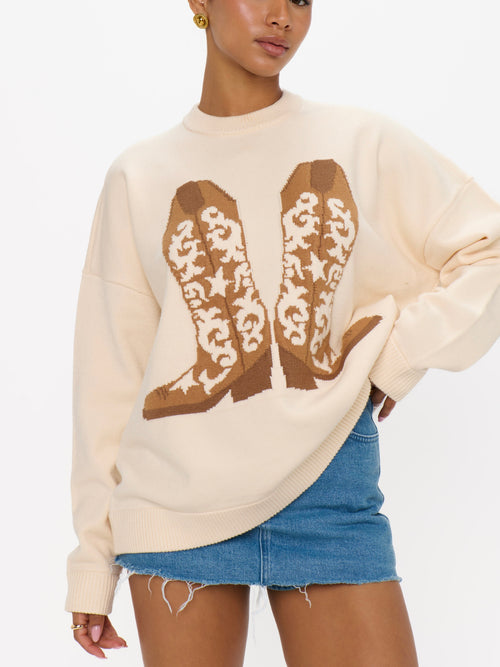 Stay Awhile Sweater in Cowboy Boot Knit