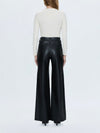 Lana Faux Leather Trouser in Slate Black