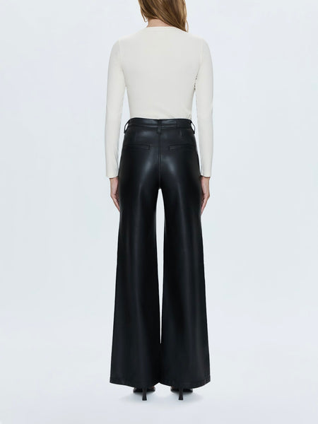 Lana Faux Leather Trouser in Slate Black