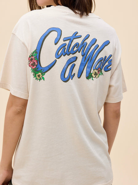 Beach Boys Surf Patrol Boyfriend Tee in Dirty White