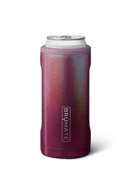 Hopsulator Slim 12oz Can in Glitter Merlot