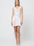 Oona Satin Asymmetrical Mini in Sweet Pink