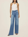 NCE Wide Leg Jean in White Stripes