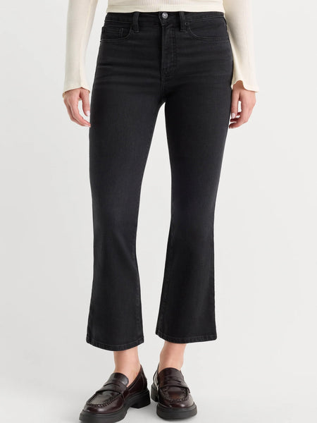 Soft Tech Good Legs Crop Mini Boot Jeans in Black442