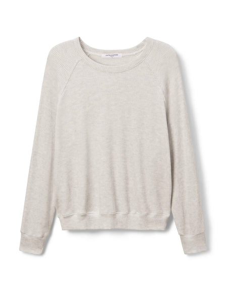Cooper Waffle Raglan Crew in Ash