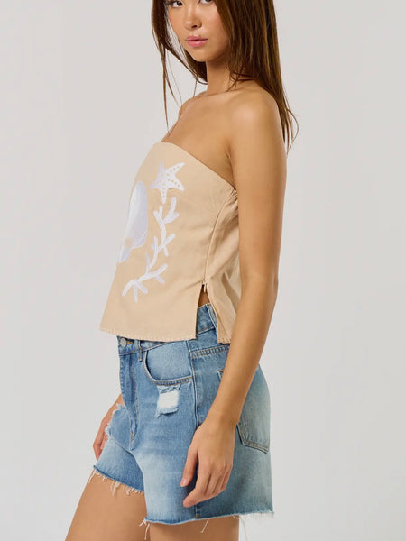Shell-y Tube Top in Taupe