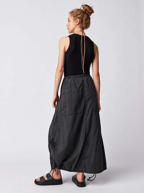 Picture Perfect Parachute Skirt in Black