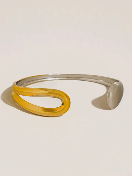 Junel Open Cuff Bracelet in Two Tone