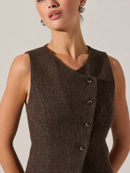 Sonja Vest in Brown Plaid