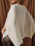 Loose Leaf Cape Sweater in Cream