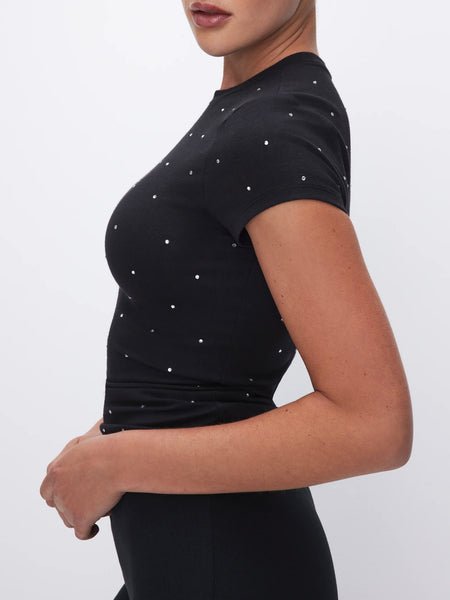 Crystal Baby Tee in Black