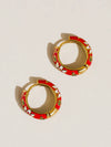 Isabeau Floral Hoops in Red