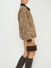 Carter Bomber Jacket in Mod Leopard Denim