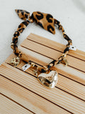Bandana Charm Necklace in Leopard & Heart