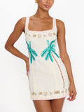 Steph Mini Dress in Beachfront Embroidery