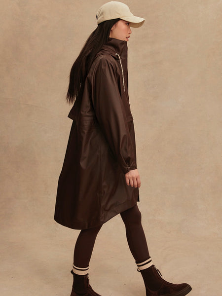 Kirsten Rain Coat in Dark Truffle