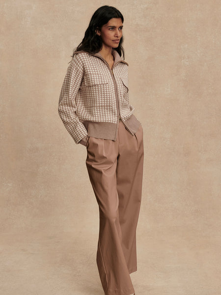 Ablett Jacquard Knit Jacket in Taupe