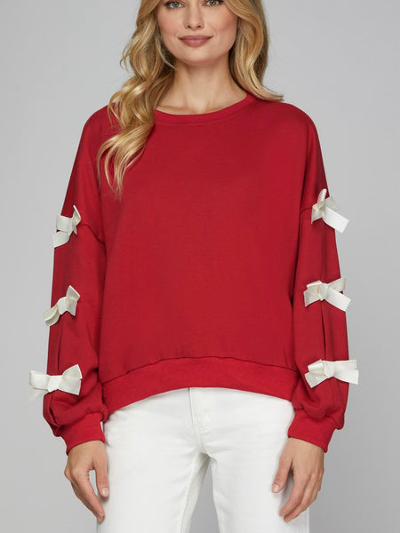 Bows & Ho-Ho-Ho's Sweatshirt in Red