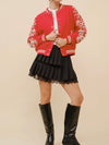 Earn Your Pearls Varsity Jacket in Red