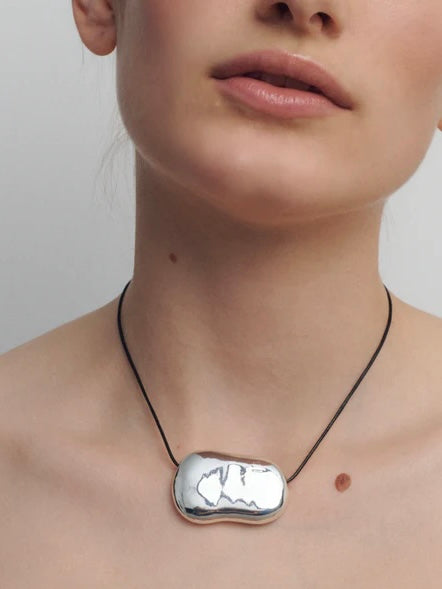 Julia Necklace in Silver & Black