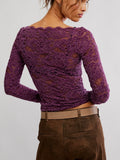 Raising Eyebrows Lace Top in Italian Plum