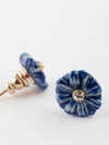 Blue Aster Flower Strass Stud Earrings