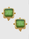 Madeline Green French Glass Studs