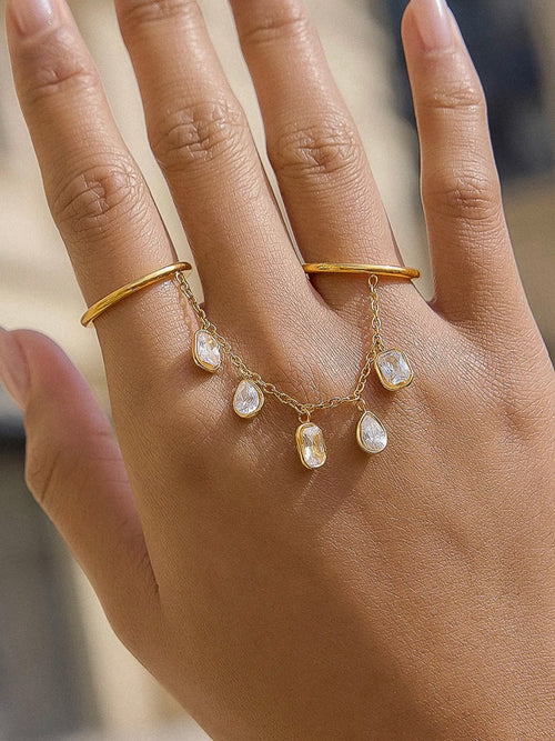 Cosette Dangle Circle Drop Ring