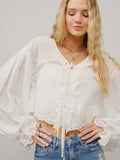 Ever Eyelet Blouse in Off White