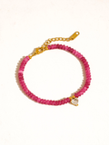 Rocca Beaded CZ Bracelet in Pink