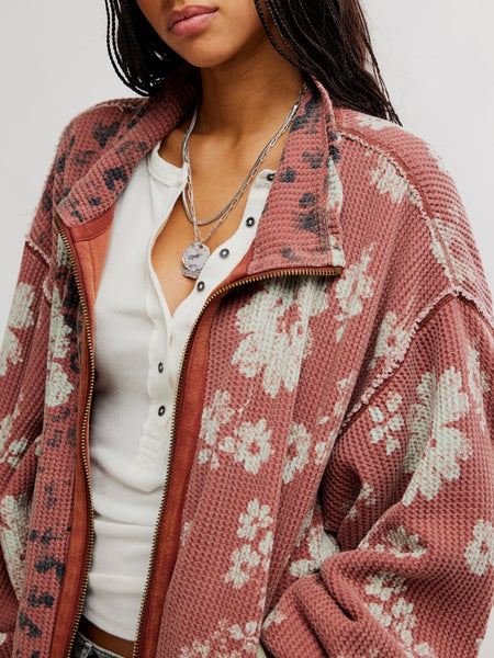 Print Mix Cardi in Whisper Pink Combo