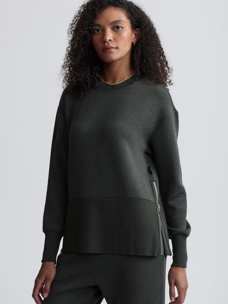 Lowry Longline Sweat in Olive Marl