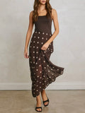 Pull Out All The Dots Skirt in Chocolate