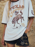 Texas Sweetheart Oversized Biker Tee in Vintage Cream