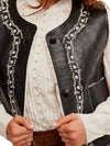 Travelers Leather Vest in Black/Cream